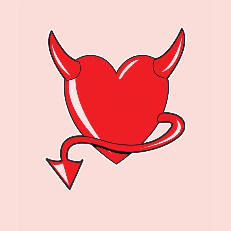 Red Heart - Devil Heart - Devil's Heart - Gift