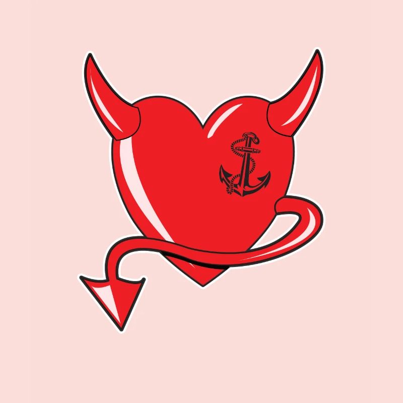 Red Heart - Devil Heart - Devil's Heart - Gift