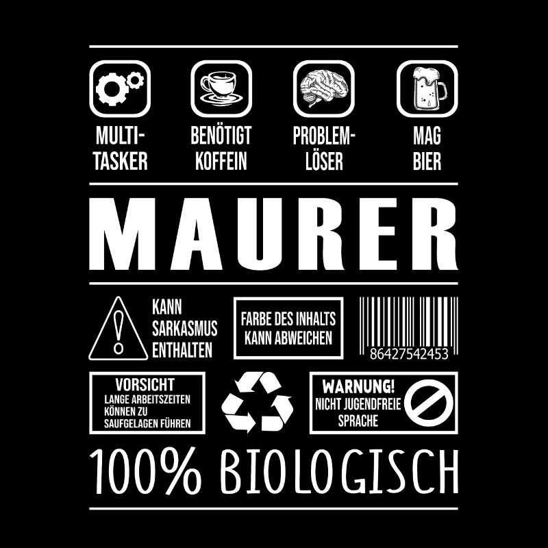 Maurer Beruf Spruch lustig Handwerker
