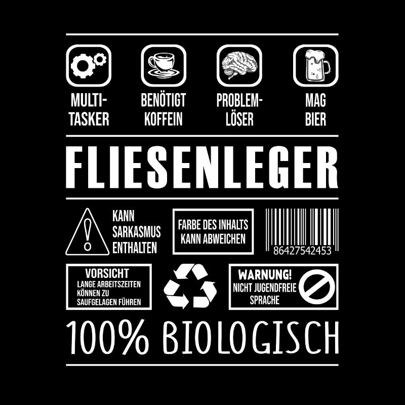 Fliesenleger Beruf Spruch lustig Mosaikleger