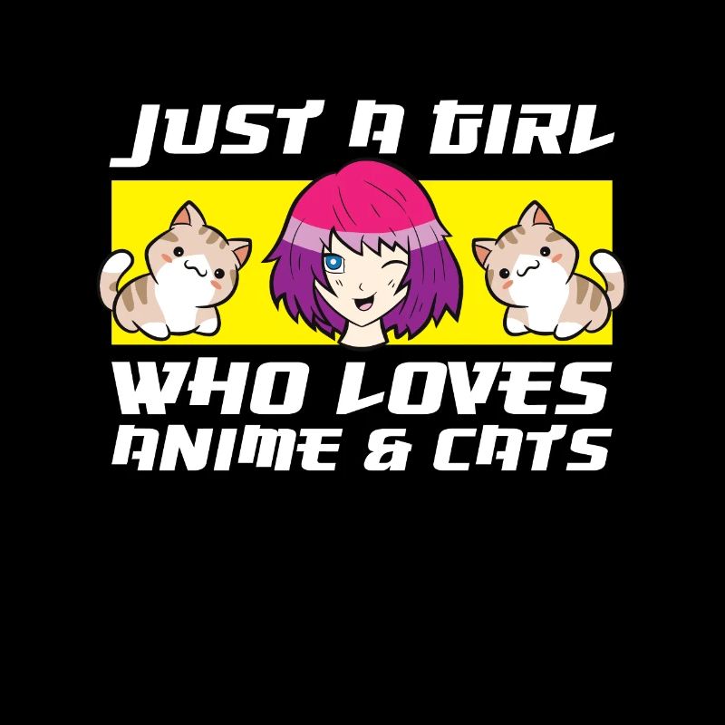 Nur ein Mädchen, das Anime und Katzen liebt