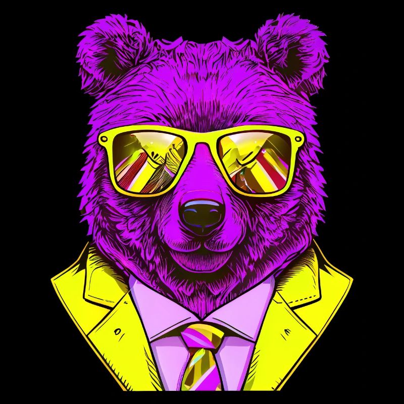 cool boss bear with sunglasses on