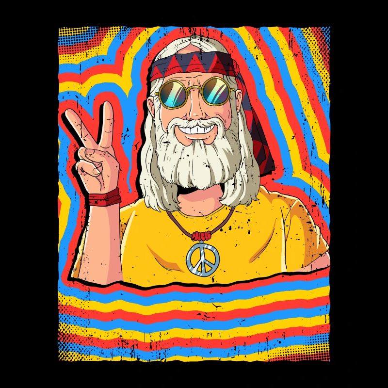 Hippie Old Man Psychedelic Trippy