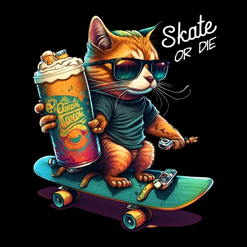 Cool Skateboard Cat Maine Coon Cadeau persan