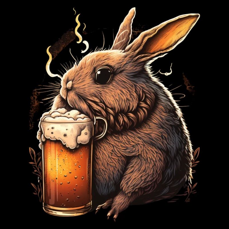 Coole Hase mit Bier Illustration
