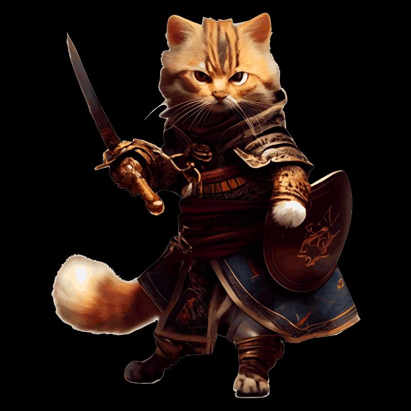 Chats pirate et flibustier avec manteau et épée