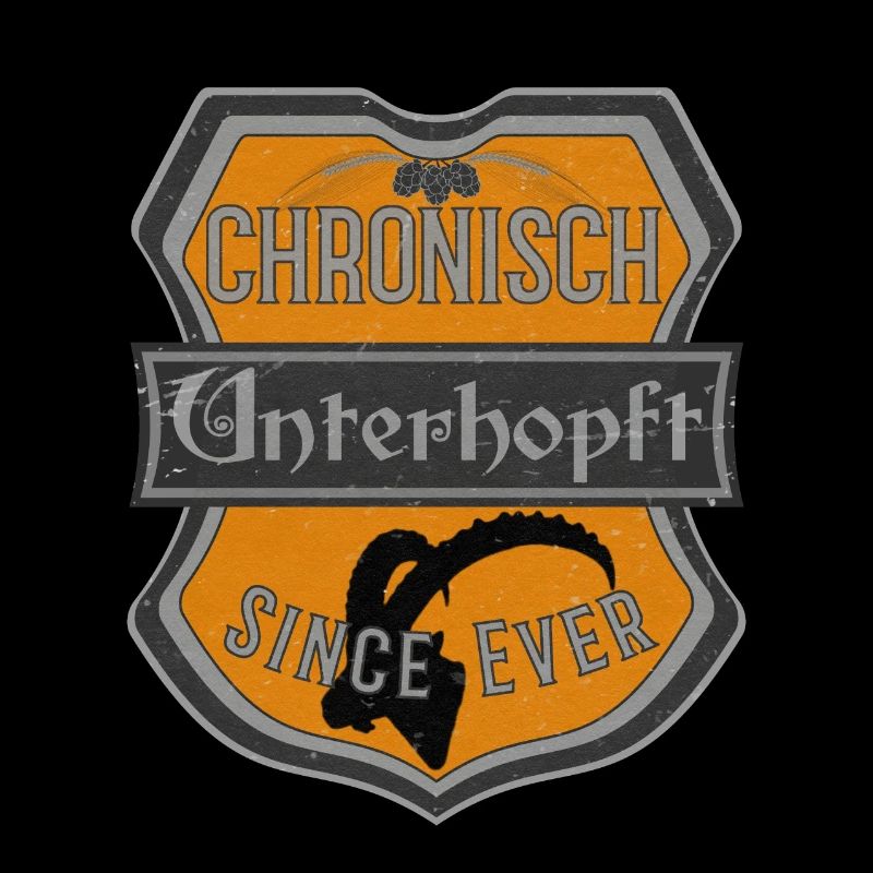 Bierdeckel Spruch CHRONISCH UNTERHOPFT