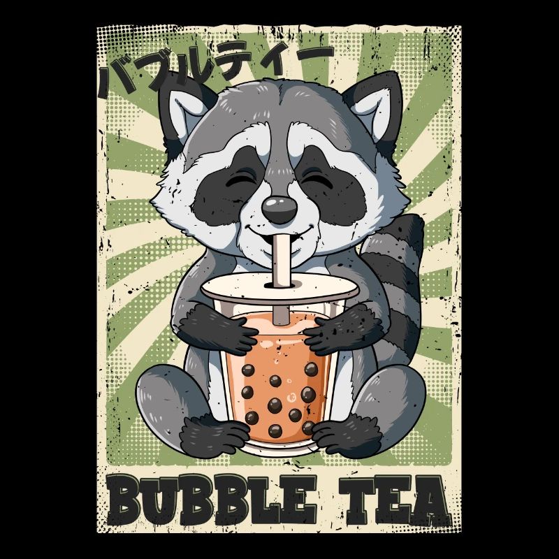Boba Tea Waschbär Bubble Tea