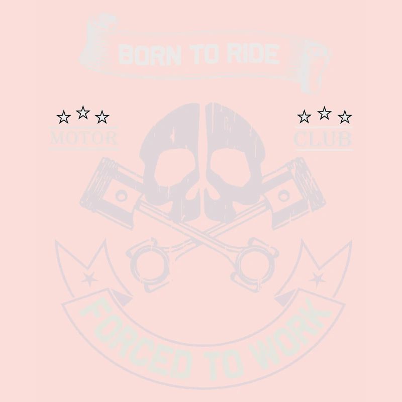 Born To Ride MC Skull Piston Design