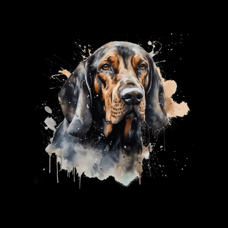 Coonhound noir et beige