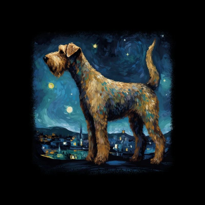 Airedale Terrier Van gogh starry night
