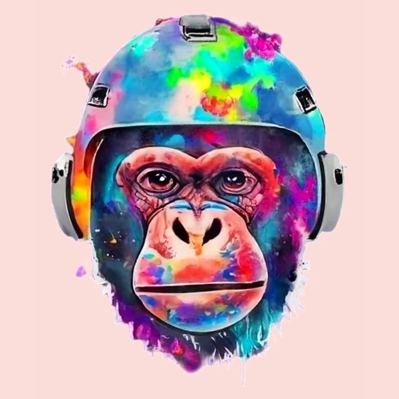 Affe mit Weltraumhelm