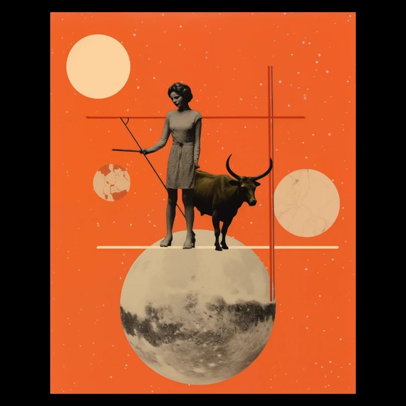 Schütze Collage Kunst Astrologie