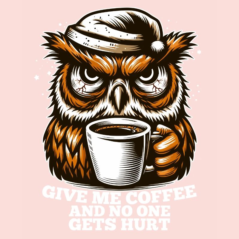 Eule Kaffee müde Geschenk