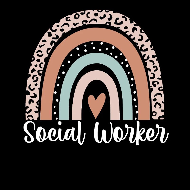 Social Worker Rainbow Leopard Funny Social Worker