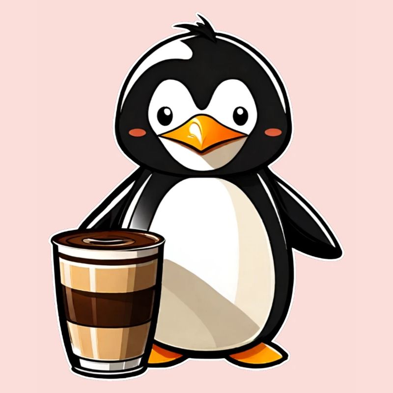 Cute Penguin with Coffee V