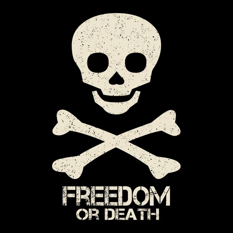 Skull Saying Freedom Or Death