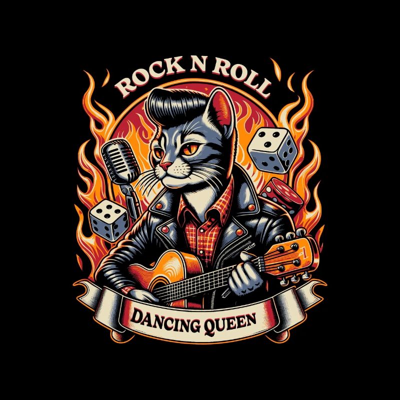 Rock n Roll Cat Dancing Queen