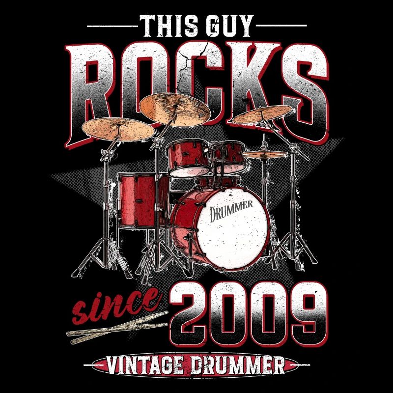 2009 Vintage Drum Drummer Birthday