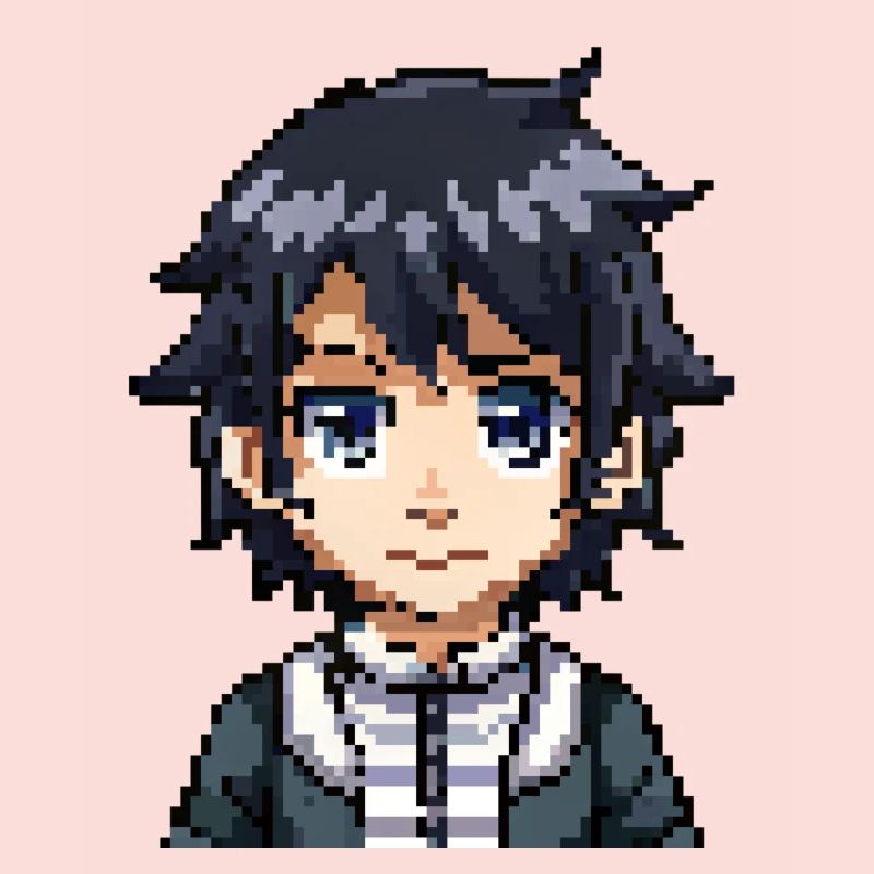 Figurine d’anime en 8 bits