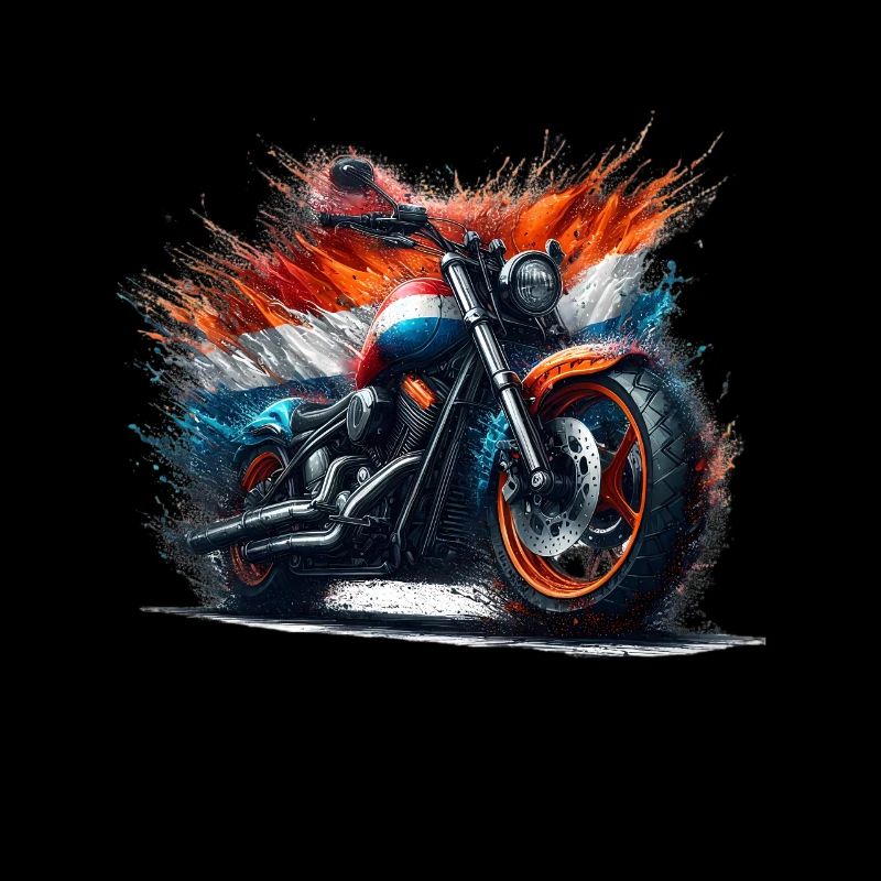 Holländische Farben Motorradhemden, Motorrad