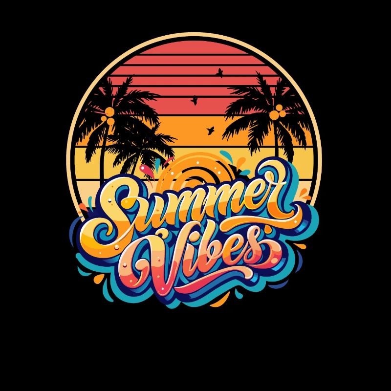 Summer vibes retro sunset