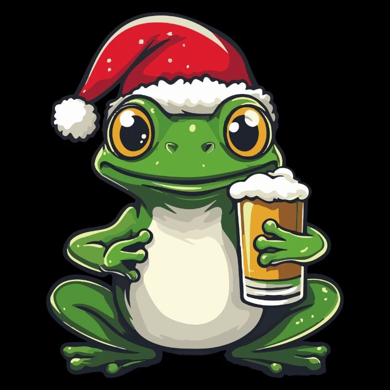 Frosch Weihnachten Bier Lustig