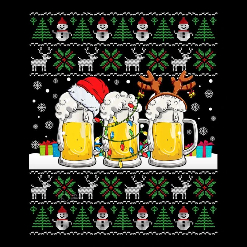 Hässlicher Weihnachtspullover mit Bier Hässliche Weihnachten