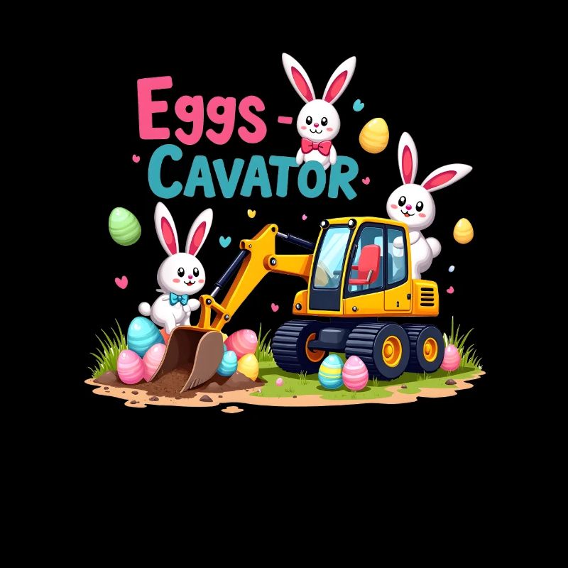 Eggs Cavator Osterhasen Bagger Eierkreiskreis