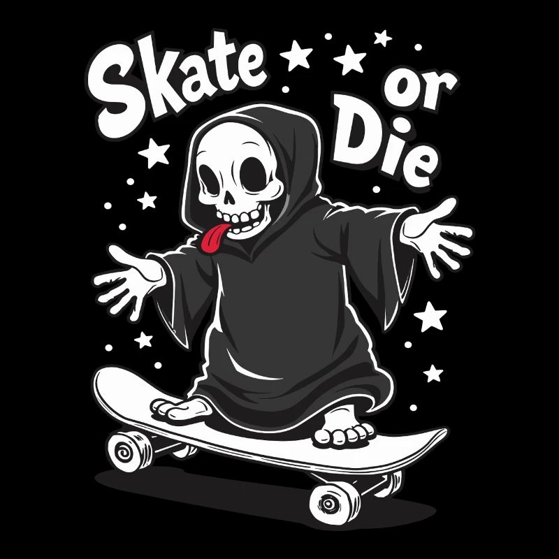 Skateboarding Sensenmann – Skate or Die