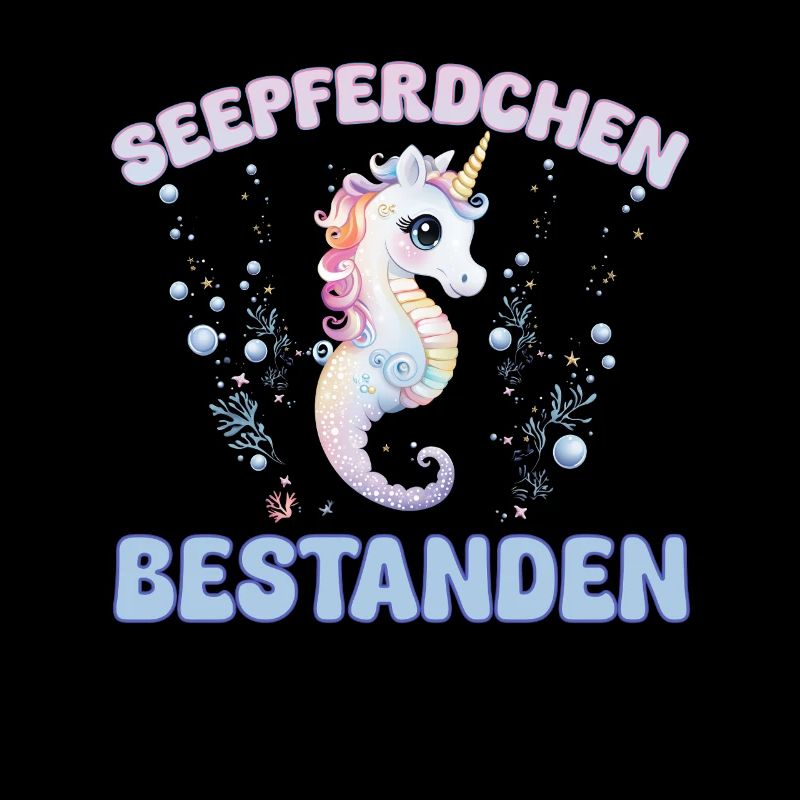 Mädchen Seepferdchen bestanden Kinder