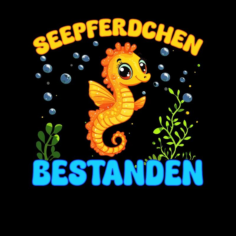Mädchen Seepferdchen bestanden Kinder