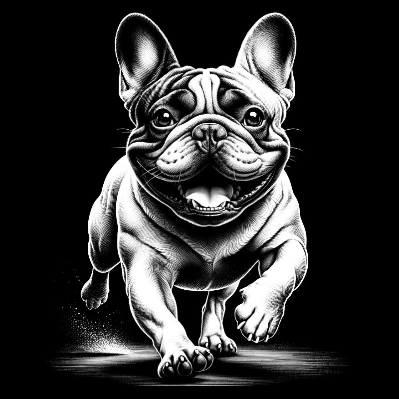 Exécuter le bouledogue français dans le style de dessin
