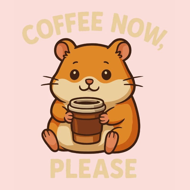 Coffee Now Please Cute Hamster