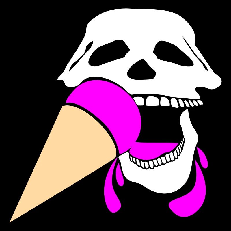 Totenkopf mit Eis