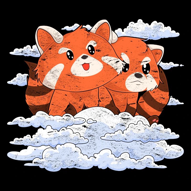 Chinesisches Tier Geschenk Wolken Roter Panda