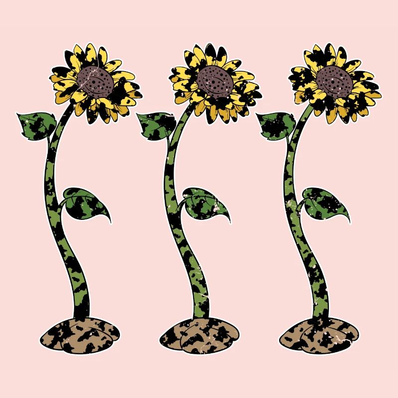 Kuh Muster Sonnenblumen Bauer Tier Geschenk Kuh