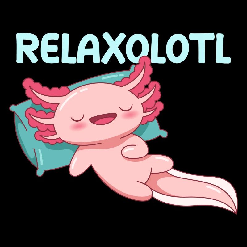 Conception de jeu de mots Relaxolotl pour les amateurs d’axolotl