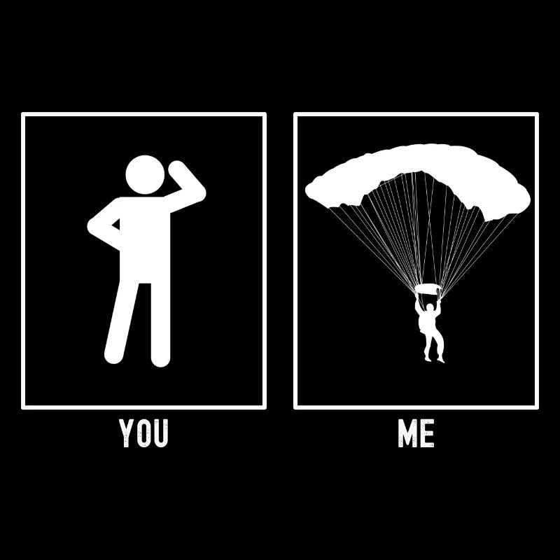 You - Me - Paragliding Front View Vector