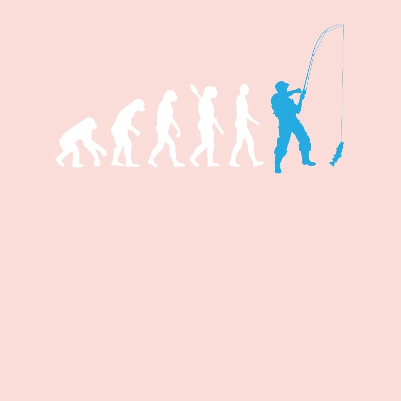 Fishing - Human Evolution / Darwin / Blue