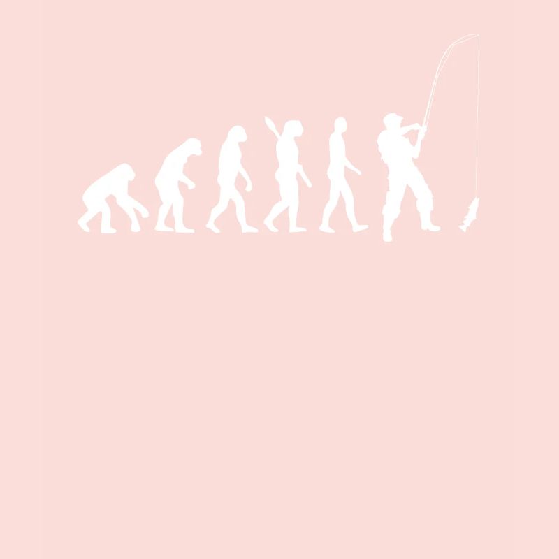 Angeln - Evolution des Menschen / Darwin / weiß