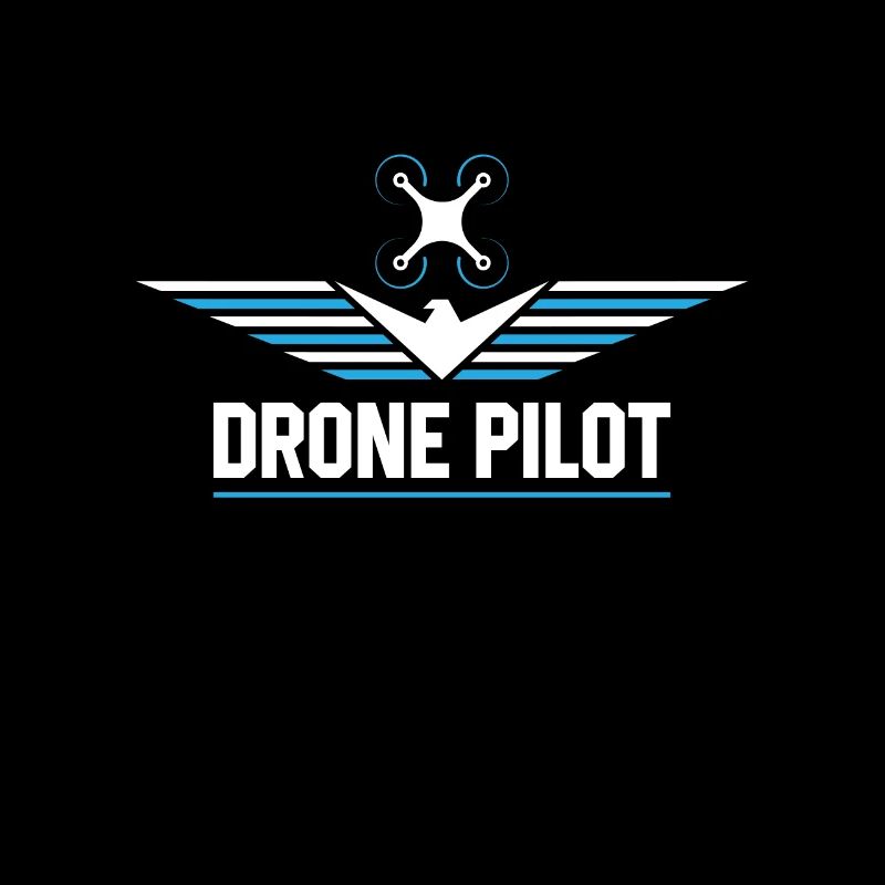 Drone - blue white logo drone pilot
