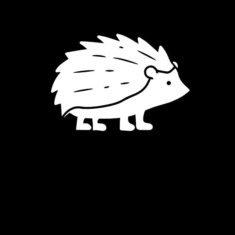 Hérisson - blanc, dessin simplifié