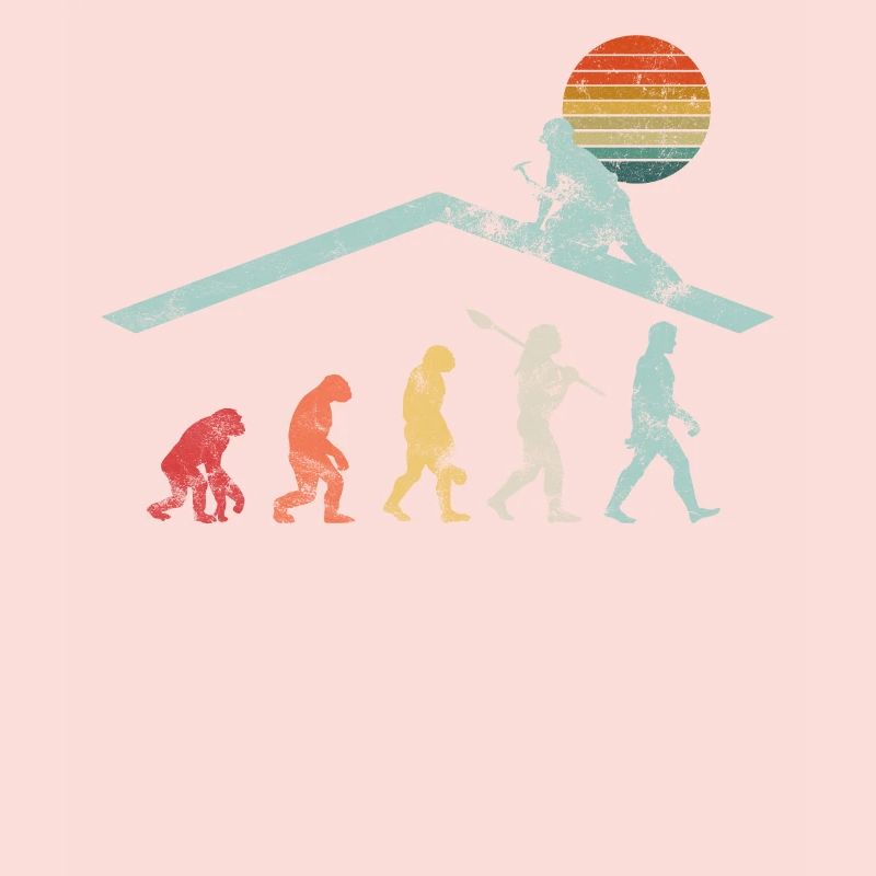 Dachdecker Handwerker Zimmermann Evolution