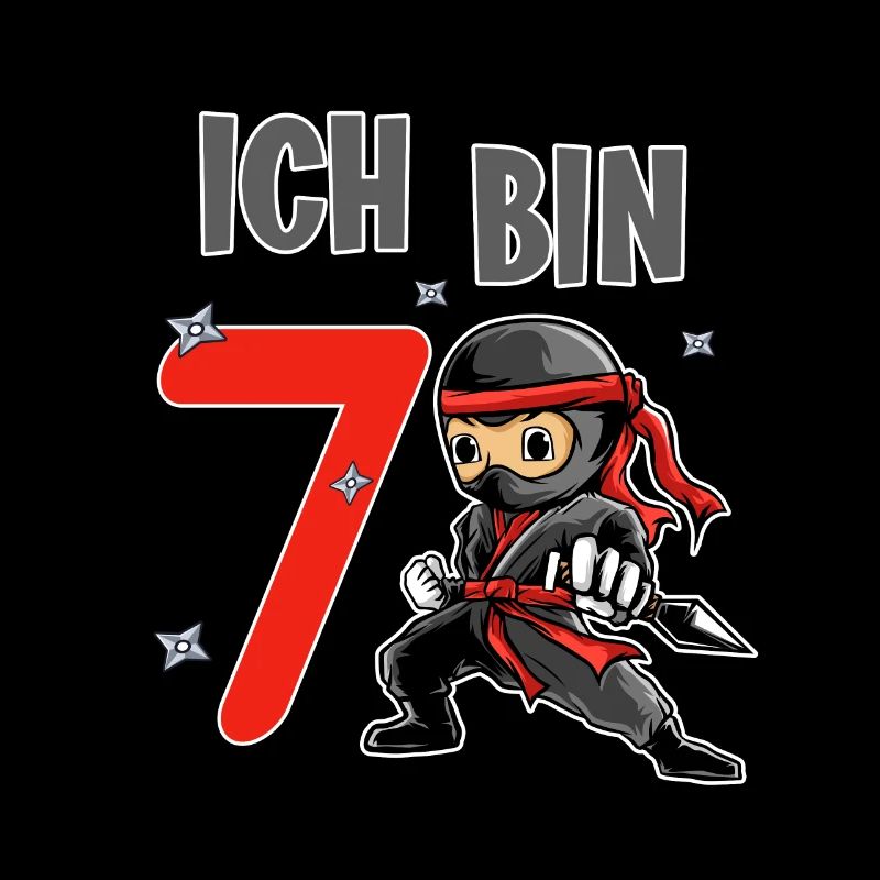 Ich bin 7 - Ninja Kinder Geburtstags Geschenk