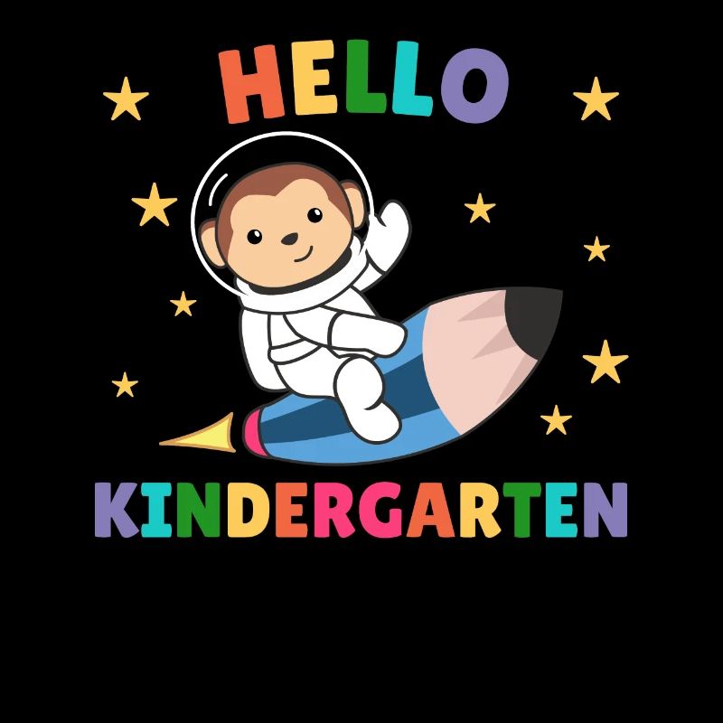 Hello Kindergarten Monkey Astronaut Space Rocket