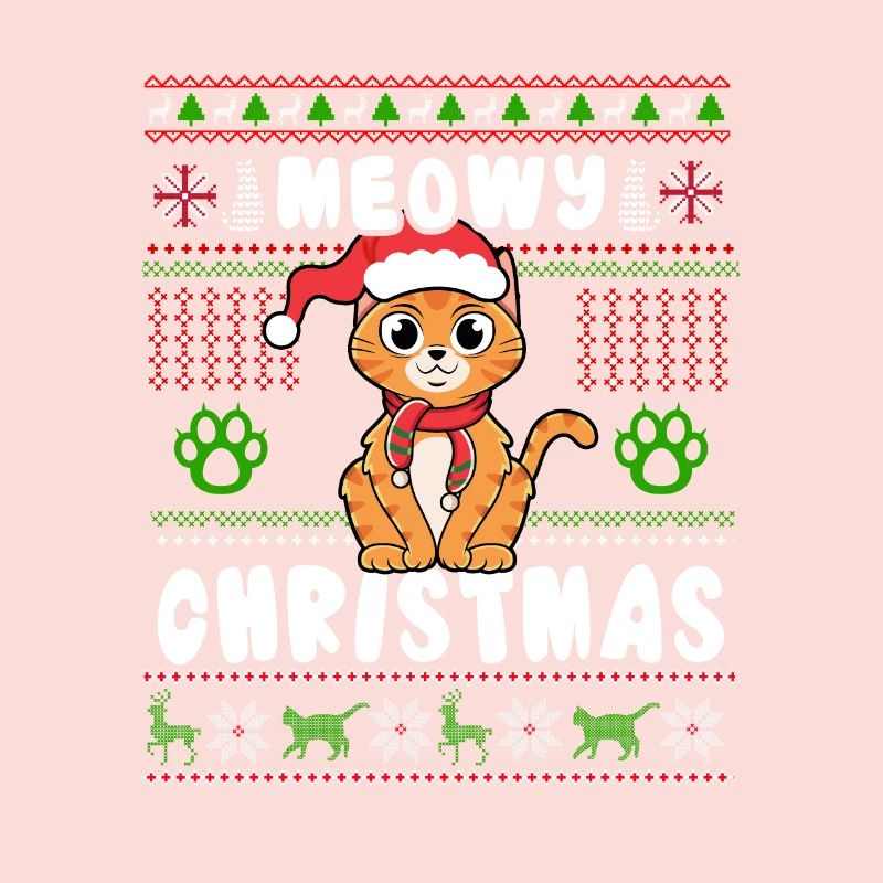 Chat mignon de Noël laid à Noël
