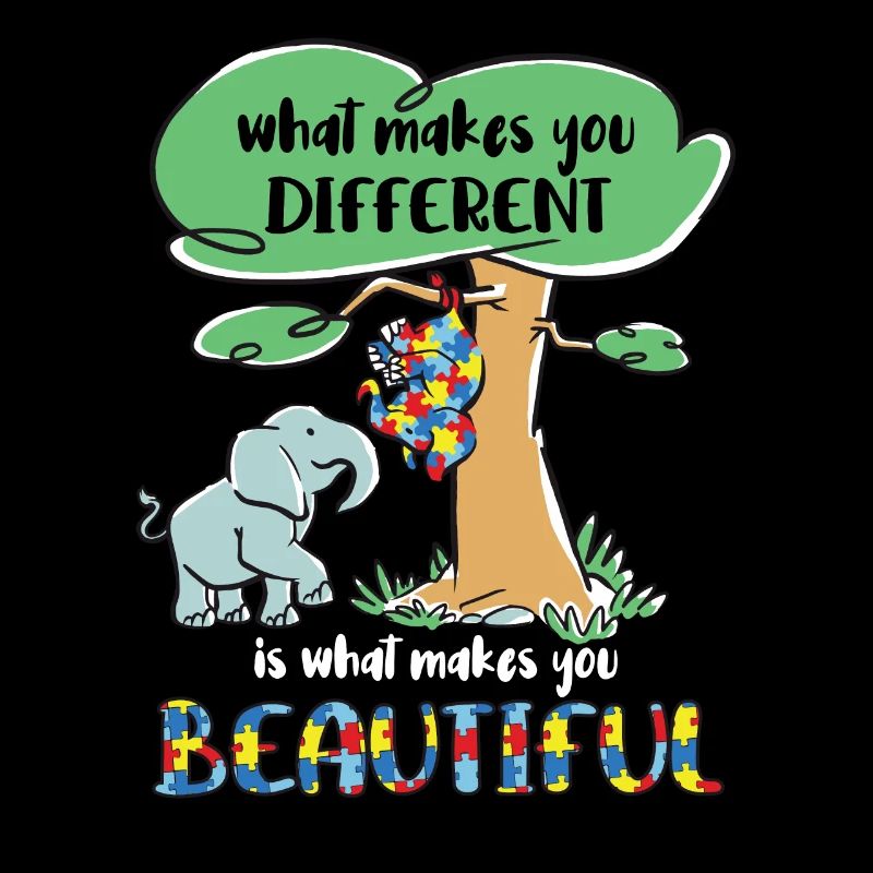 autism awareness month puzzel different elefant