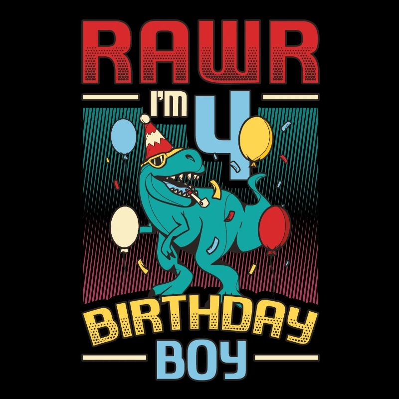 Geburtstag Trex Dinosaurier 4. Geburtstag Junge
