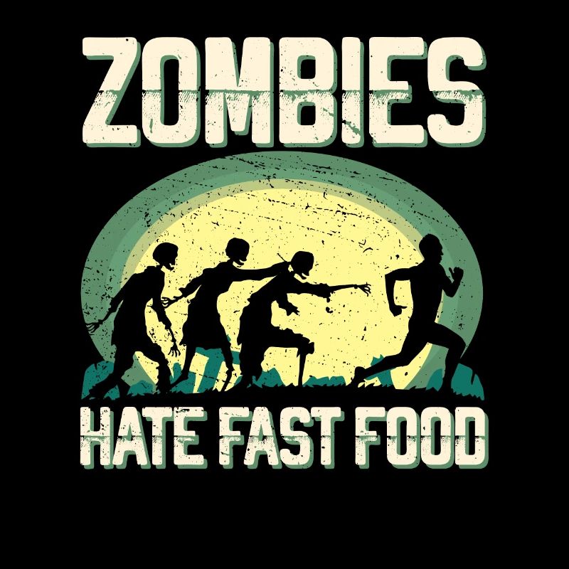Zombie Hate Fast Food Runner Marathon Clothing